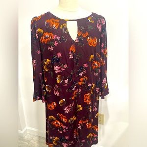 Wine colored floral dress